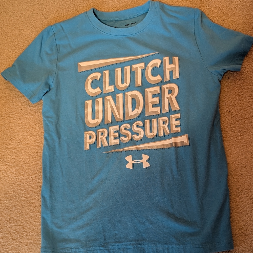 Under Armour Kids Blue Graphic T-Shirt, Youth Medium, EUC